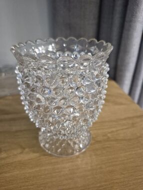 Clear Hobnail Glass Pedestal Vase - Home Accents